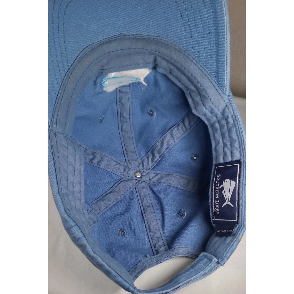 Southern Lure Logo Baseball Hat Cap Strapback Blue & White Embroidered Mahi Mahi
